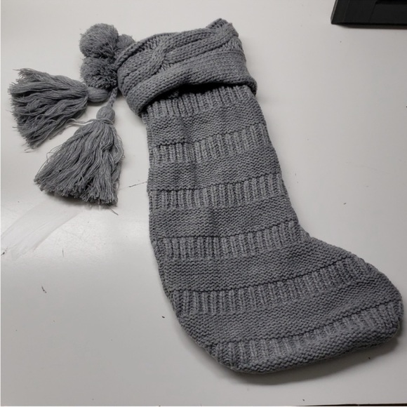 Gray Cable Knit Tassels Christmas Stocking -
Hearth & Hand - Picture 2 of 5